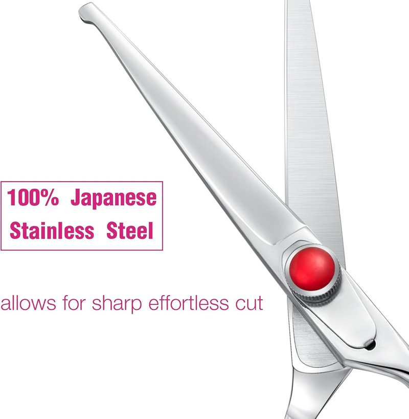 Kids Hair Cutting Scissors - Safety Rounded Tips Stainless Steel Shears for Children | 6-Inch Silver Design