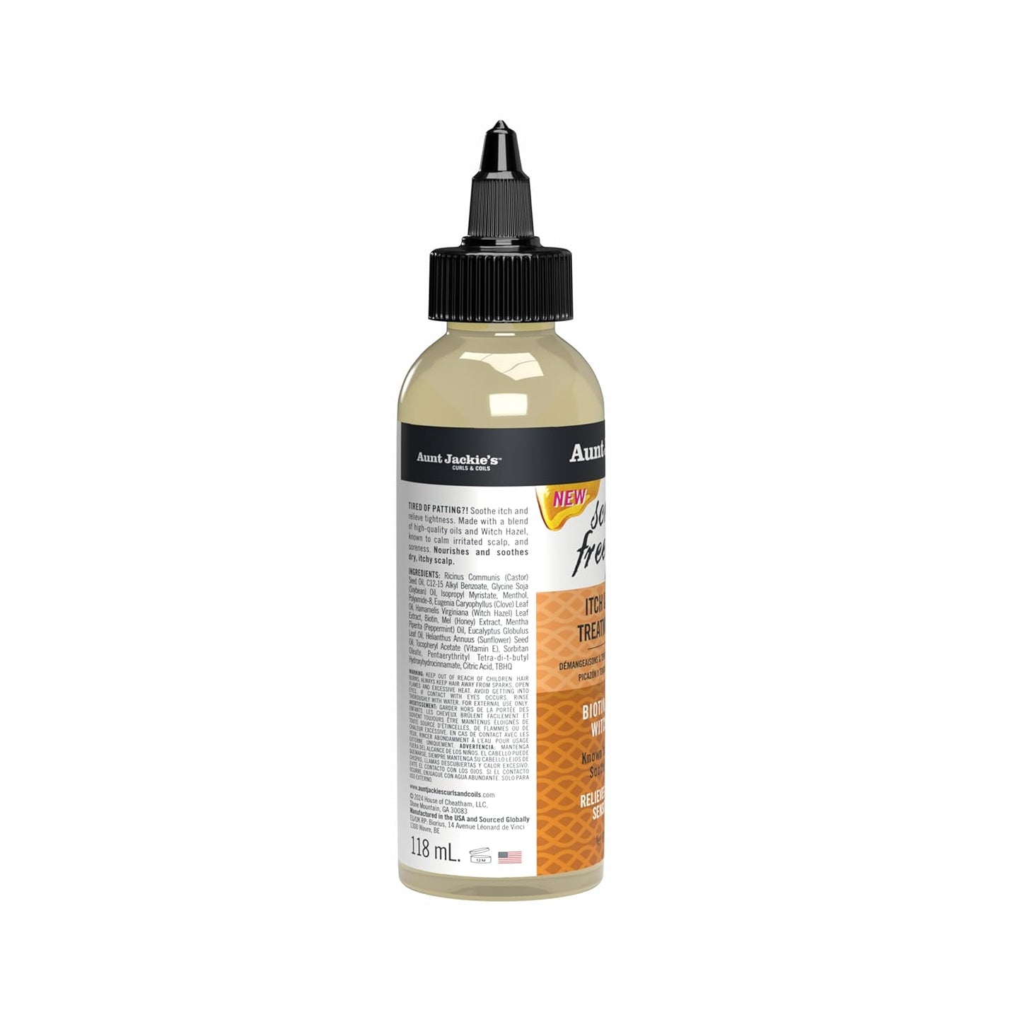 Aunt Jackie's Braid + Twist Collection Itch Relief Serum - Soothing Dry Scalp with Witch Hazel & Biotin | 4 fl oz