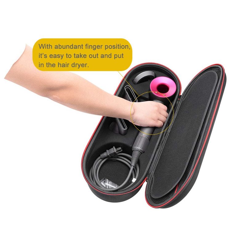 RLSOCO Hard Case for Dyson Supersonic Nural/Supersonic Hair Dryer HD15 HD08 HD07 HD03 HD01, Portable Travel Storage Bag for Dyson Hair Dryer - Fits Complete Supersonic Accessories (Pink)