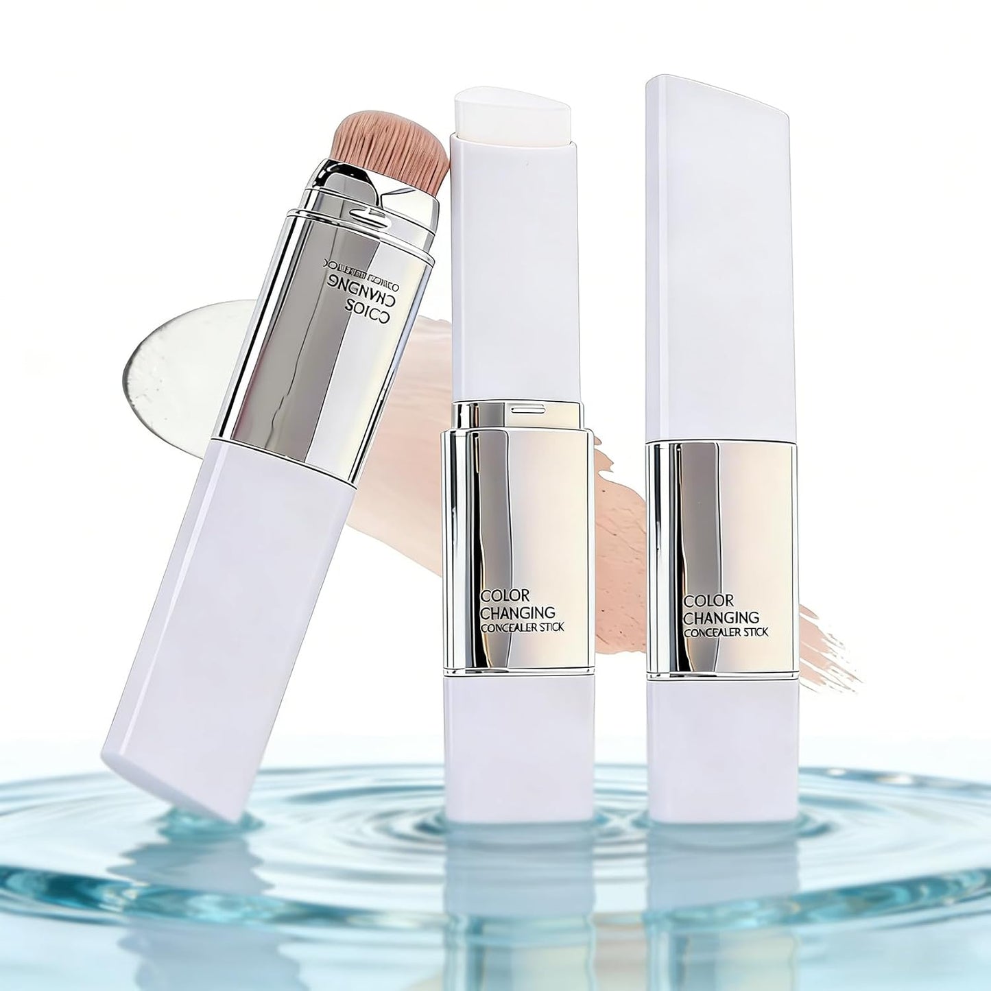 Glo7 Foundation Stick - Duotone Color Changing Makeup | Hydrating, Pore Blurring, Lightweight, Long Lasting - 01# Ivory