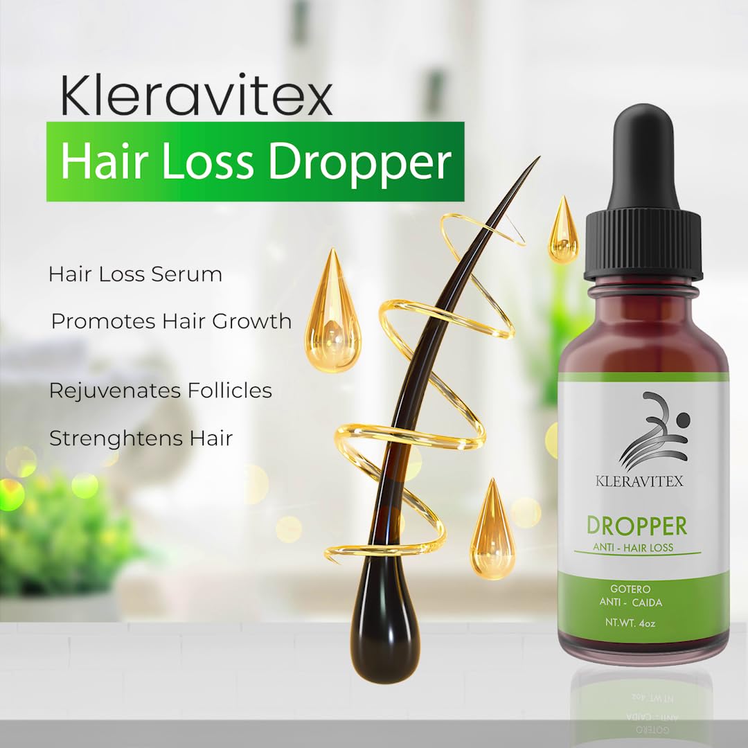 Kleravitex Anti-Hair Loss Dropper | Natural Hair Growth Serum for Thinning Hair & Dandruff - Nourishing Scalp Treatment