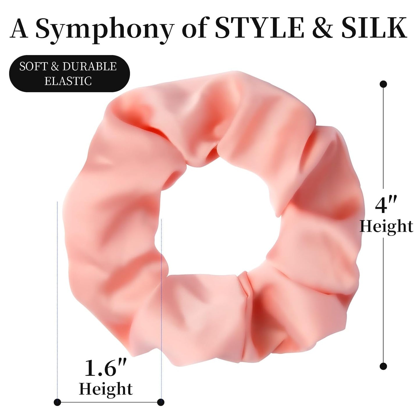 Silk Hair Ties - 5Pcs Mulberry Silk Scrunchies for Frizz & Breakage Prevention | No Damage Elastic Ponytail Holders