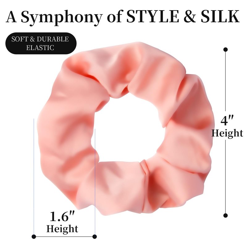 5Pcs Mulberry Silk Hair Ties,Silk Hair Scrunchies for Frizz & Breakage Prevention,No Damage,Elastic Ponytail Holders, Funny Gifts for Girlfriend Her Mon Grandma Daughter