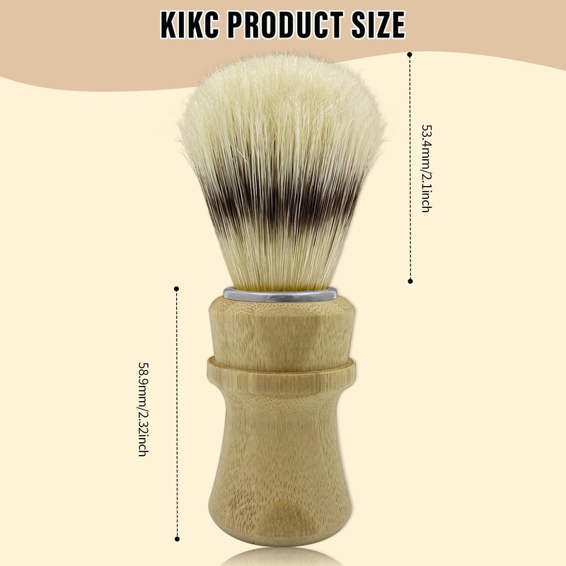 KIKC Hand Crafted Pure Boar Bristle Shaving Brush for Wet Shave, Comfortable Bamboo Handle, Shaving Brushes for Men,Soft Bristle, Best Gift for Bearded Man