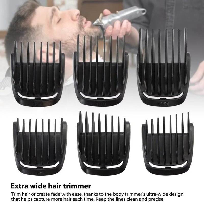 Unbrella 6Pcs Multigroom Trimmer Replacement T Blade Guide Comb Guard Set 4mm 9mm 12mm 16mm Compatible for Philips Norelco MG5700, MG5750, MG5760, MG7750 Models