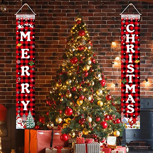 Merry Christmas Banner - Festive Welcome Sign for Indoor & Outdoor Decor