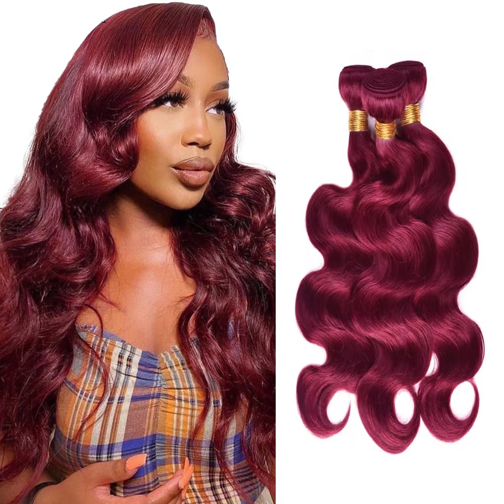 Burgundy Bundles Human Hair Body Wave Burgundy Bundles 99j Human Hair Bundle Unprocessed 99j Body Wave Bundle 150g 20 22 24 Inch