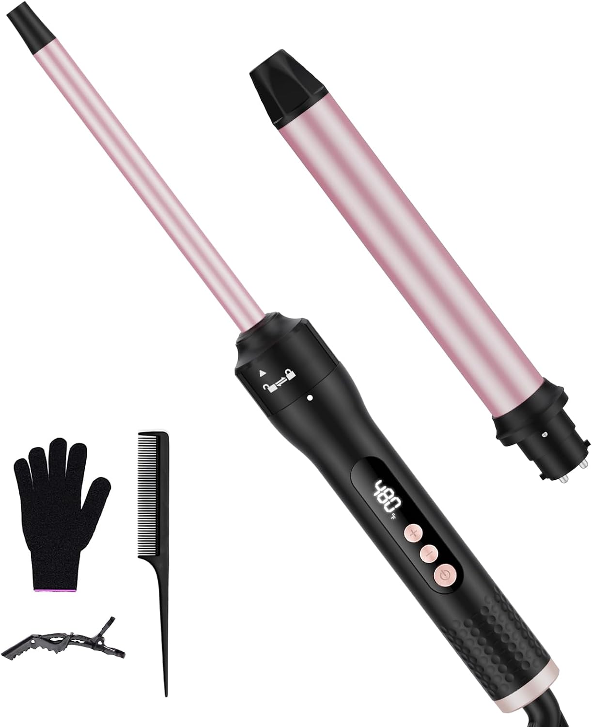 Professional 1/2 Inch Curling Iron - Ceramic Tiny Curling Wand for Short & Long Hair | 2 Temperature Settings, Includes Heat Protective Glove
