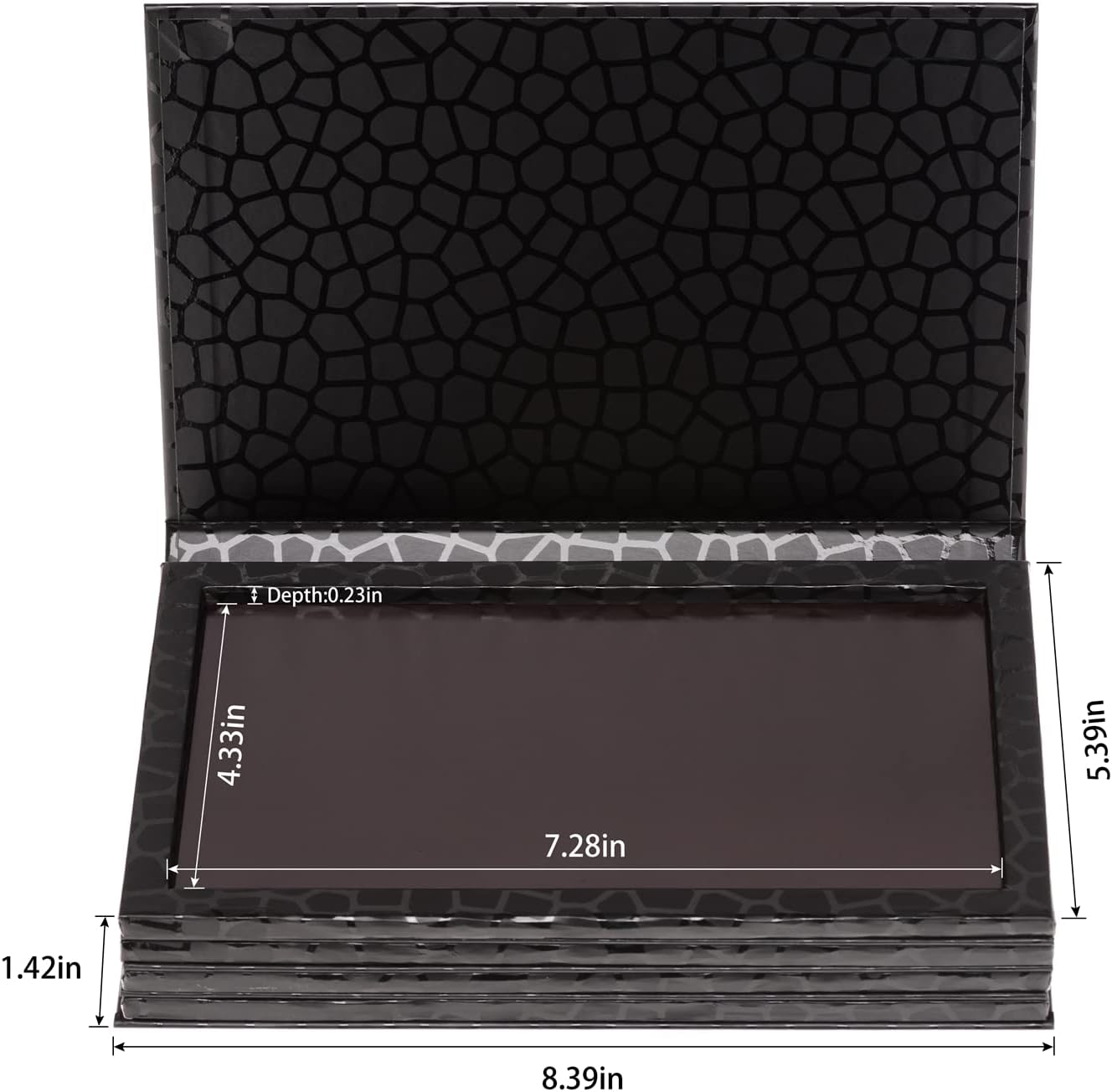 Large Empty Makeup Palette - 4-Layer Book Shaped Magnetic Storage Box for Eyeshadow, Lipstick & Blush | Black