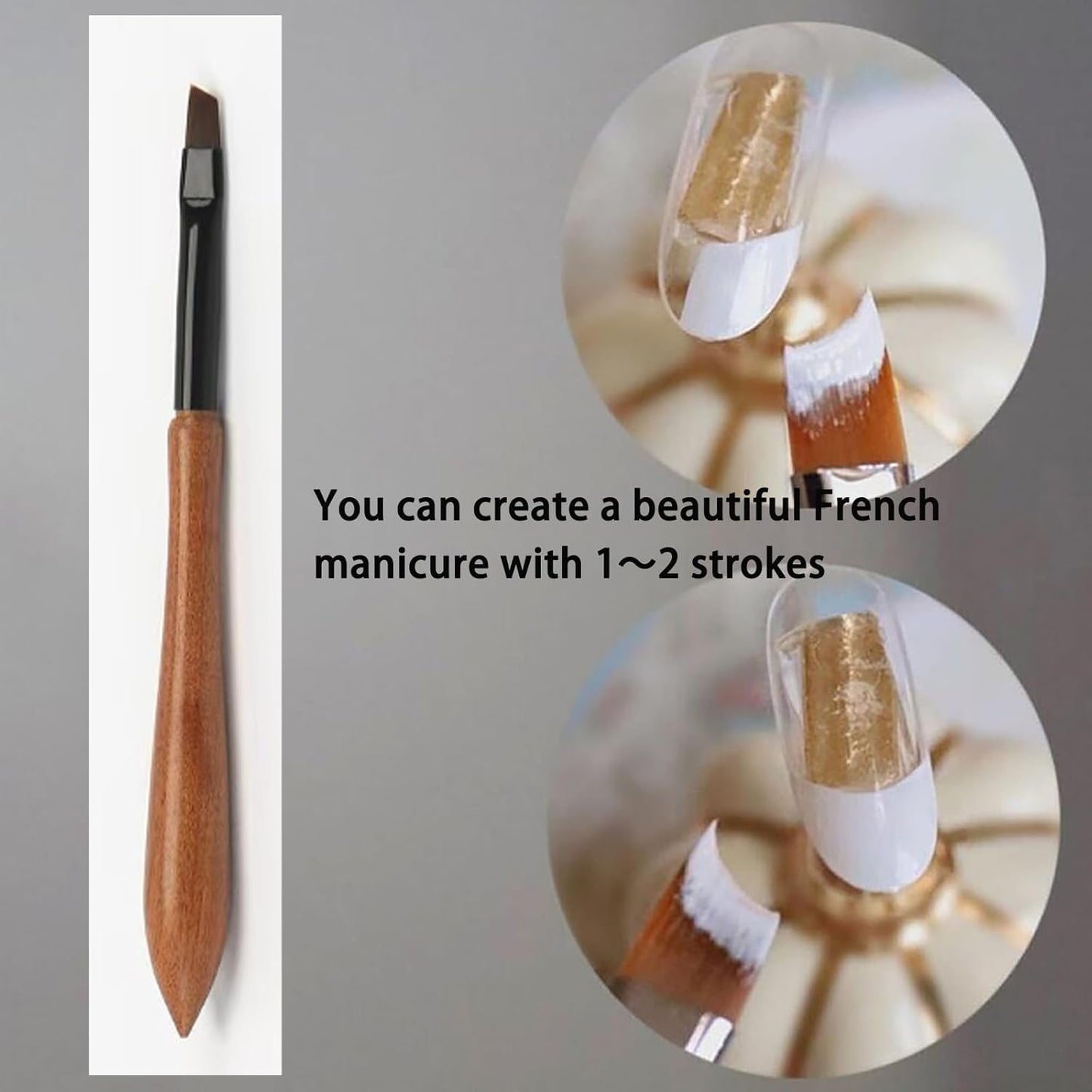 Nail Brush & French Tip Brush Set - Watercolor & Acrylic Paint Brushes | 1 Pack, Brown
