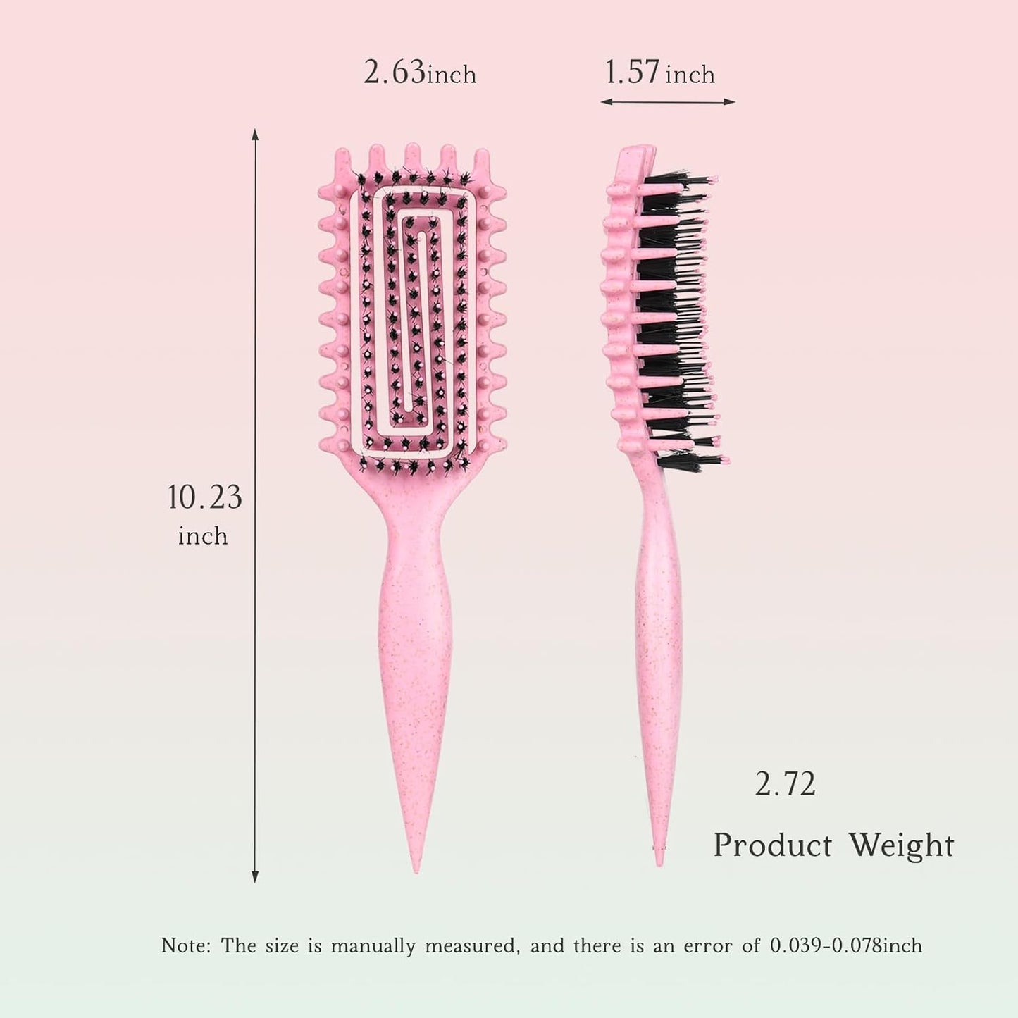 Curly Hair Detangler Brush - Flexi Vented Design for Women, Men & Kids | Ideal for Wet or Dry Use (Blush Pink)