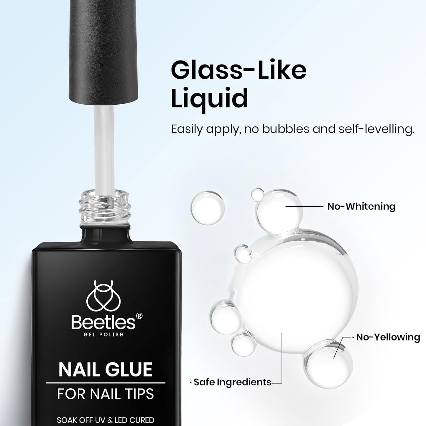 Beetles Gel Nail Tips - 576 Pcs Short Almond Acrylic False Nails | 12 Sizes, Easy DIY Press-On Extensions