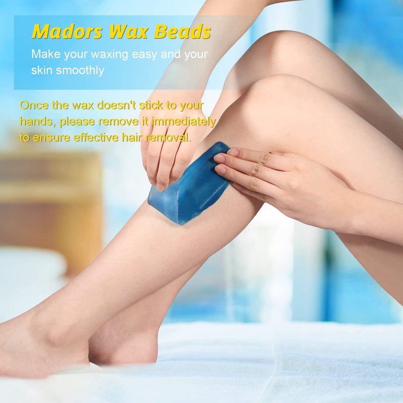 Hard Wax Beans Kit for Hair Removal - Madors 1lB Brazilian Underarms Body and Chest Large Refill Wax Beads for Wax Warmer