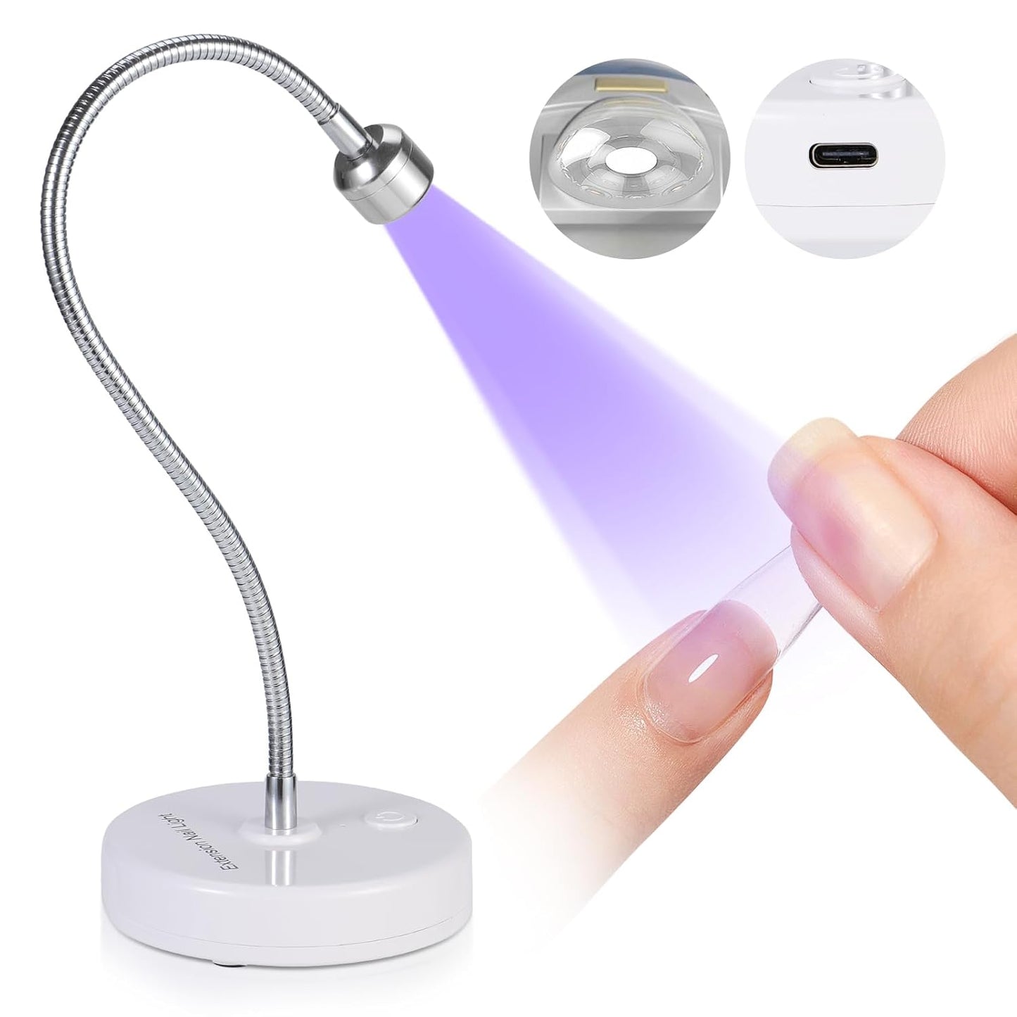 SAVILAND Gooseneck UV Nail Lamp - 12W Gel Light with Touch Switch & 3 Timer Settings | Quick Drying, Adjustable Design