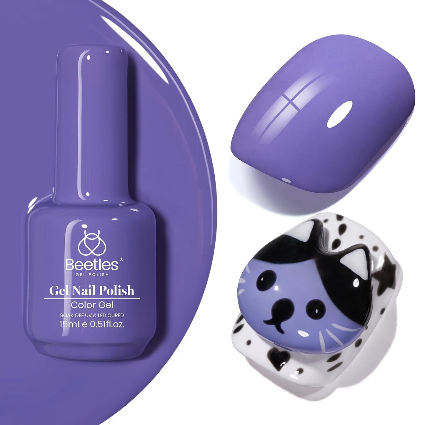Beetles Mauve Gel Nail Polish - Dusty Rose Pink Purple UV Soak Off | 15ml Long Lasting Glossy Finish for Salon & Home