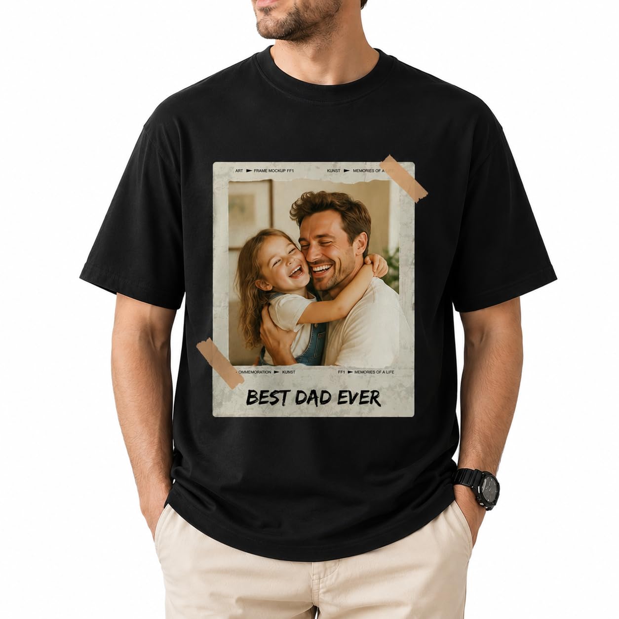 CustomSolo Custom Dad Photo T Shirt, Personalized for Dad, Upload Picture Shirt, Best Dad Ever Tee