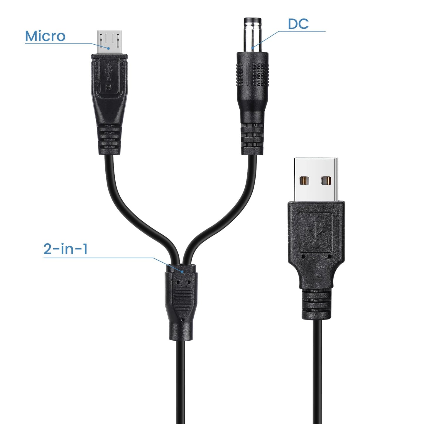 2-Pack Charger Cord for Bousnic Dog Shock Collar RS2A and RS2B, 2-in-1 Training Collar USB Charging Cable