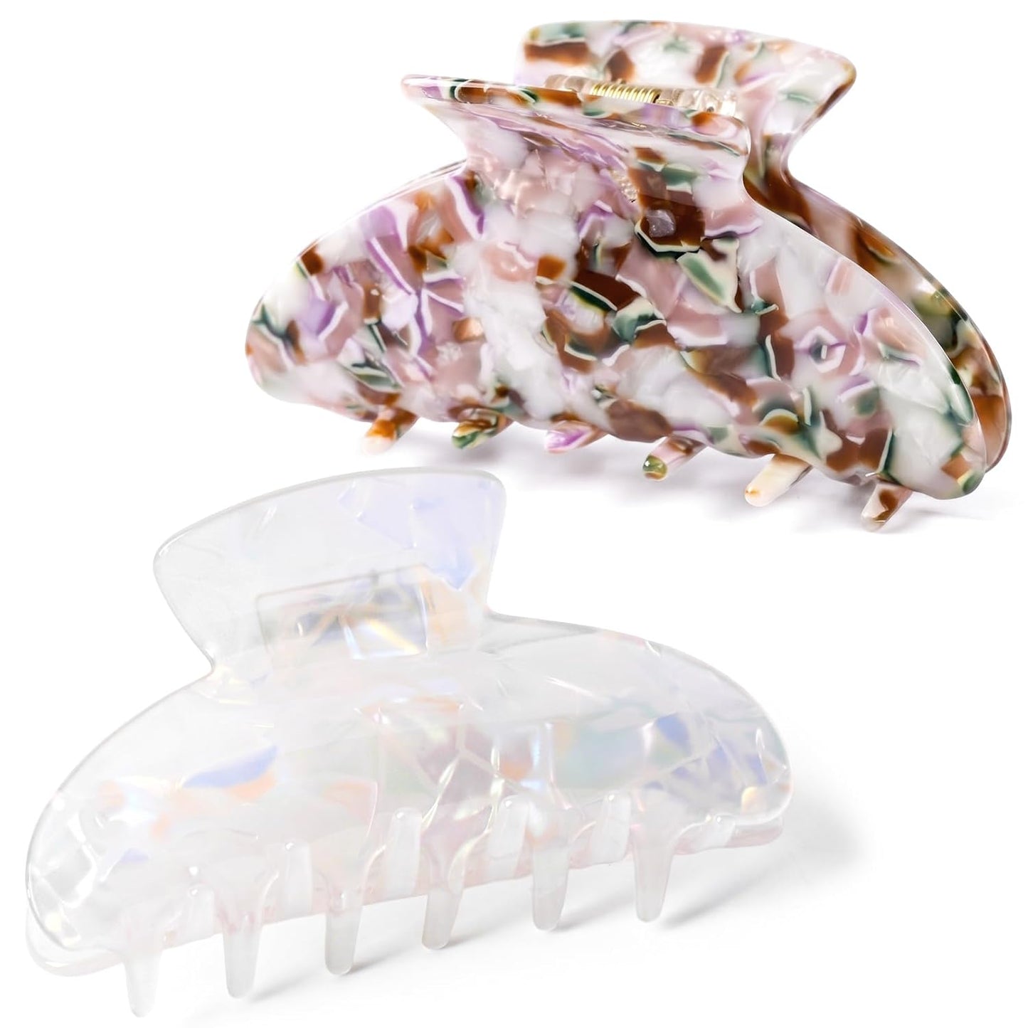 Hair Claw Banana Clips - Tortoise & Leopard Print Celluloid Barrettes | Large Fashion Accessories for Women