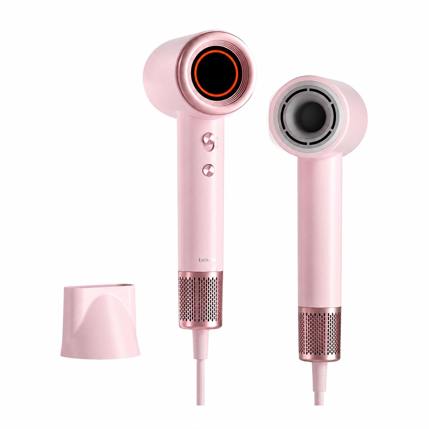 Hair Dryer, BOWEI 110000 RPM High-Speed Professional Blow Dryer for Fast Drying, 200M Negative Ions Anti-Frizz, Smart Thermo-Control, 0.83 lb Lightweight Quiet Compact Hairdryer, All Hair Types, Pink