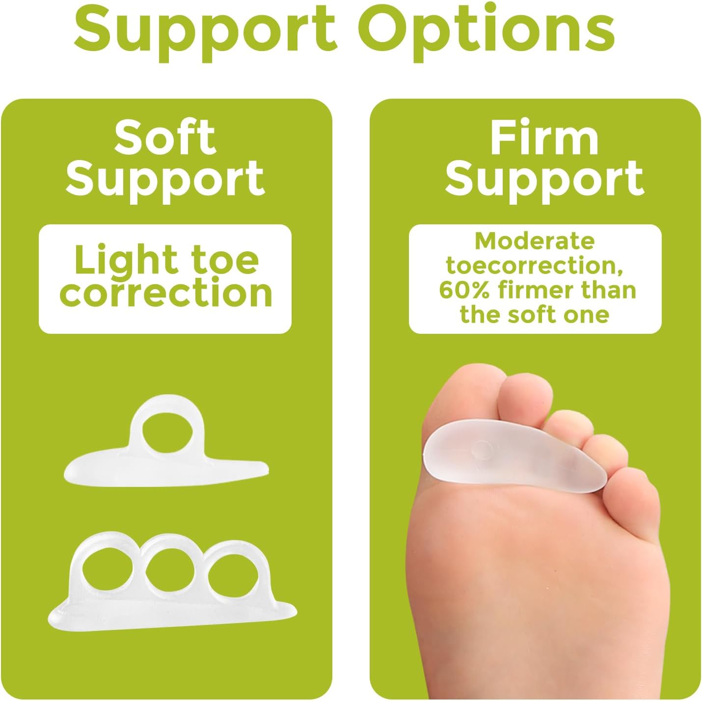 Hammertoe Corrector Gel Toe Straighteners - 12 Pcs for Men & Women | Realign Bent, Crooked, Claw Toes - Clear, Multi-Size