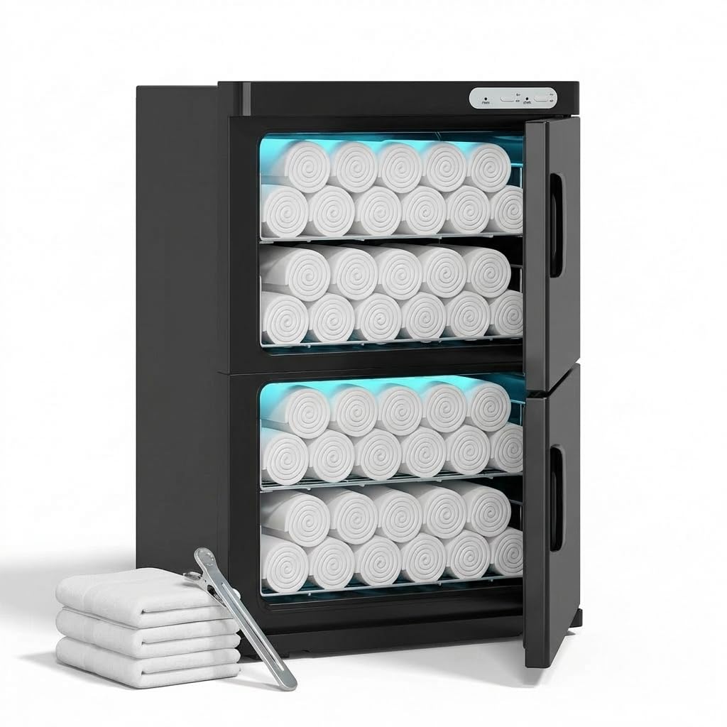 TABU 46L Hot Towel Warmer, Extra Large Towel Heater Cabinet, Black