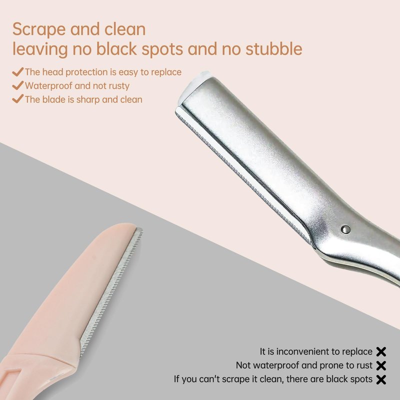 Facial Razor Replacement Blades – Designed for compatibility with Tweezerman facial razors. Pack of 10 (No handle included)