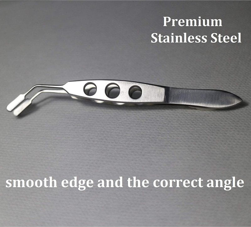 Meibomian Gland Expressor Professional Forceps Premium Stainless Steel Eyelid Massage Tweezers for Dry Eyes, High Precision Tweezer Tools - Rectangle Tip