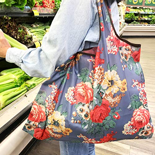 Allydrew Large Foldable Nylon Tote Bag - Reusable Grocery Bag