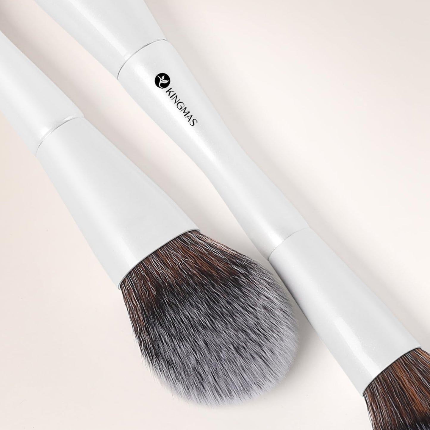 3-Piece Foundation Makeup Brush Set - Double-Ended Kabuki & Contour Brushes for Liquid, Cream, Powder | Versatile Face Makeup Tools