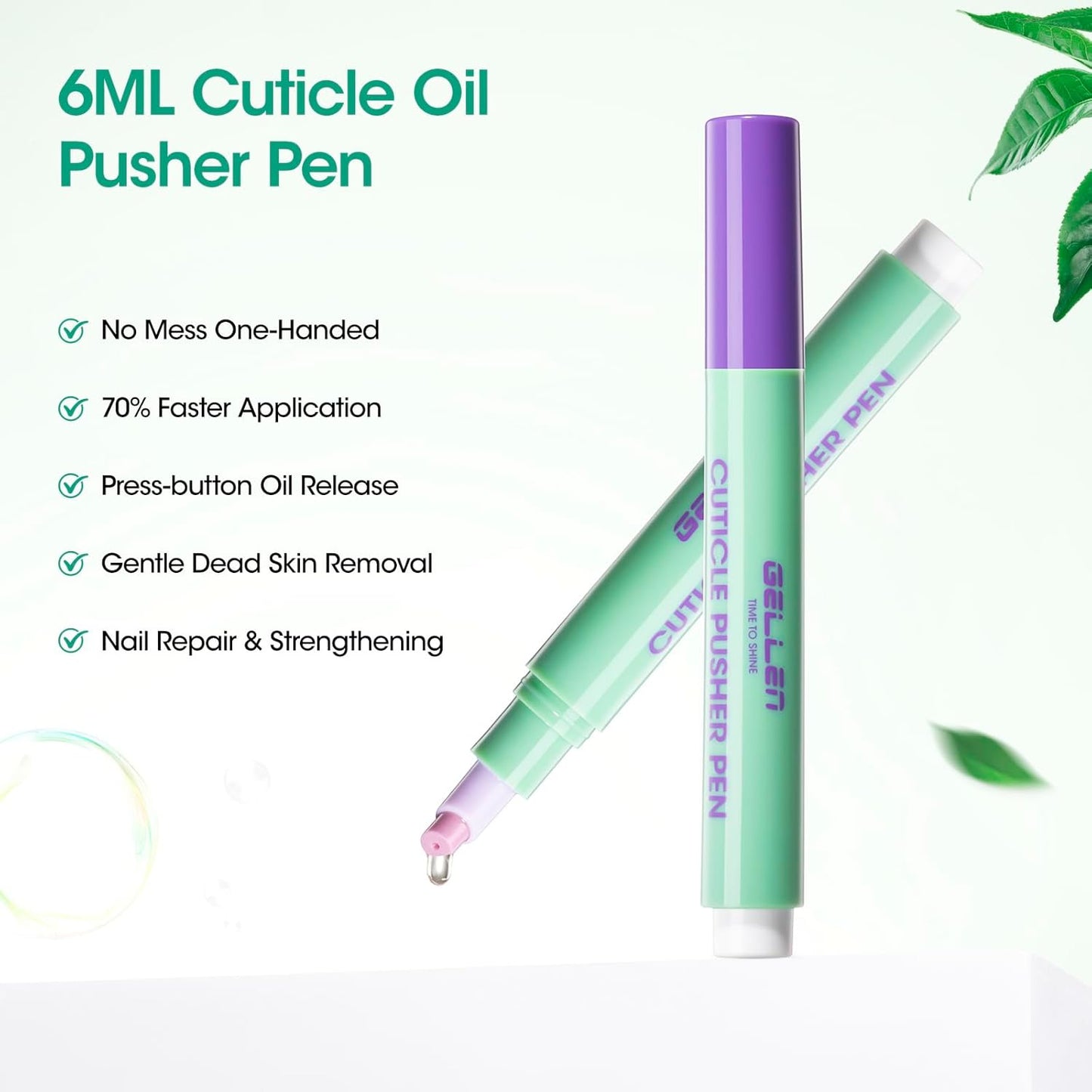 Gellen Cuticle Oil Pusher Pen - Nourishing Cuticle Remover & Care Tool for Healthy Nails | 6ml