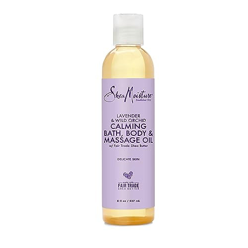 SheaMoisture Lavender & Wild Orchid Body Oil - Calming Moisturizer for Sensitive Skin, 8 oz