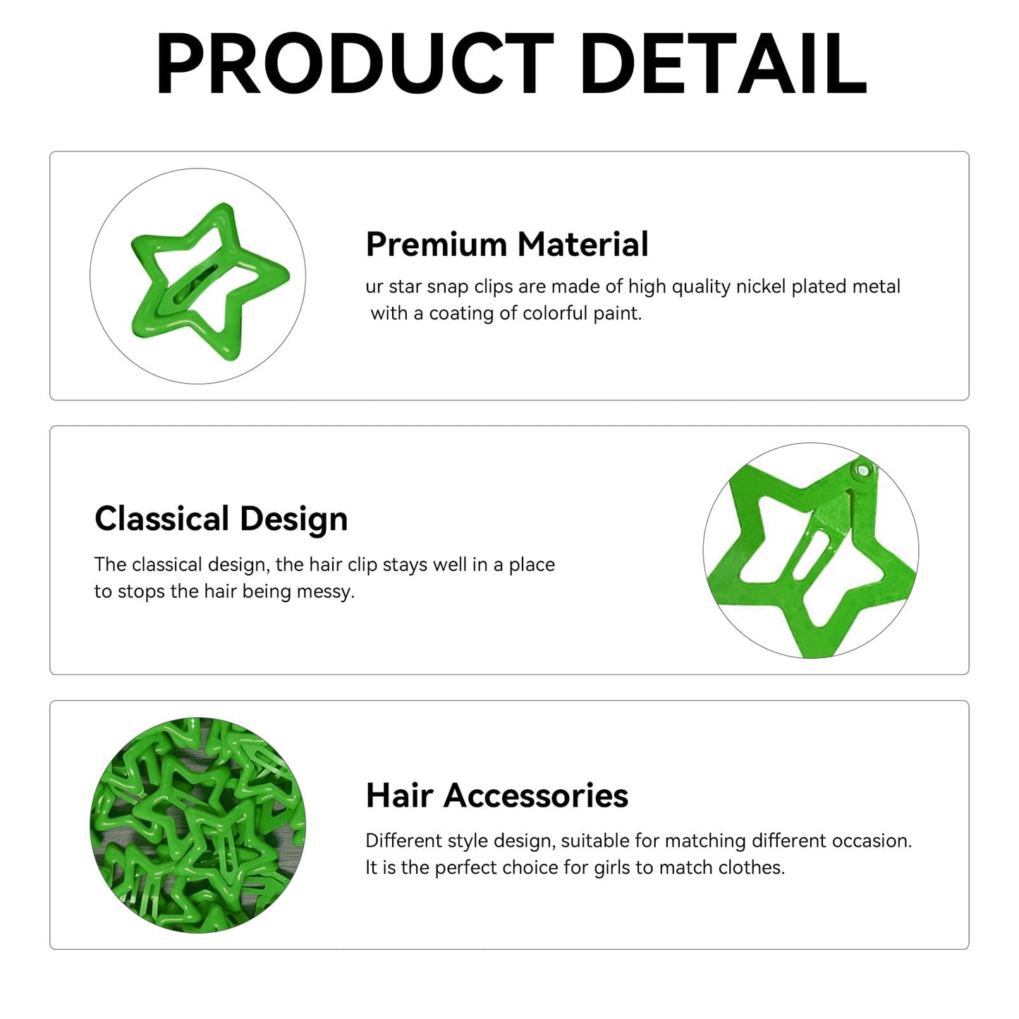 Star hair clips for children