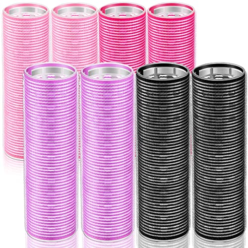 WILLBOND 8 Pcs Colorful Long Hair Rollers for Bangs, 4.1 x 1.2 Inch Self Grip Curlers