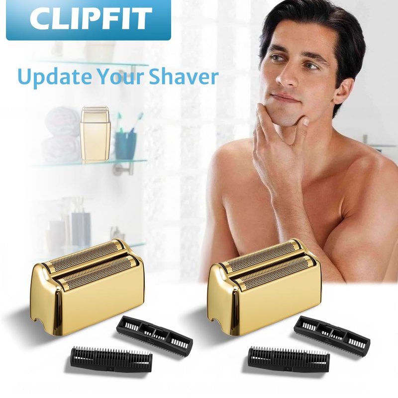 FXFS2 Foil Shaver Replacement Foil Compatible with Babyliss Foil Shaver FXFS2, Gold Color, 2Pack