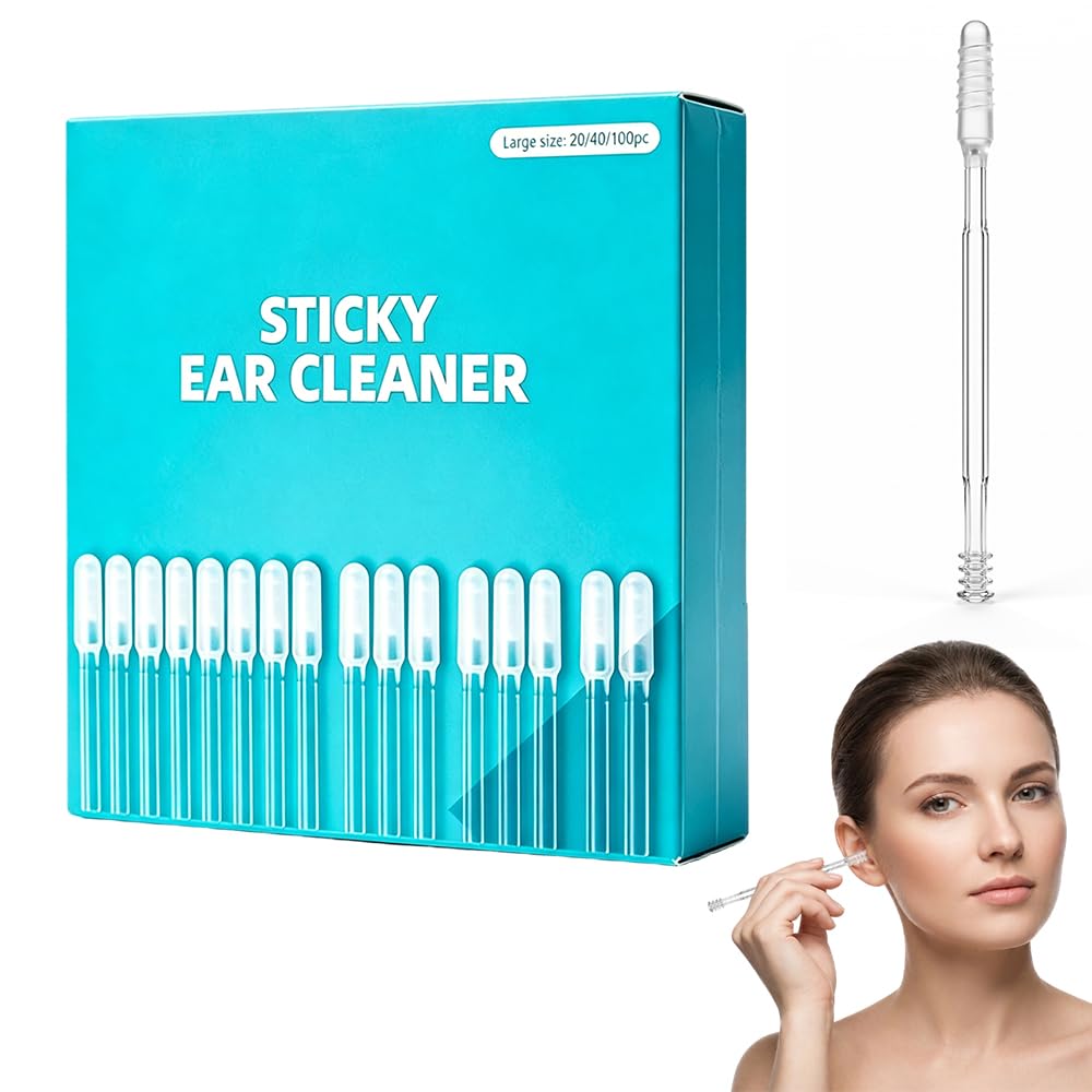 Reusable Sticky Ear Cleaning Stick, 2026 New 24 Pcs Ear Wax Removal Tools, Gentle Adhesive Ear Pick for Ear Wax Cleaning, Home Personal Care Kit (24PCS)