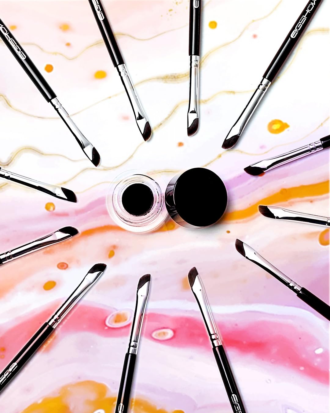 Eyeliner Brush Set - Gel Eyeliner Makeup Brushes for Precise Application | Ultra Thin Curved Bristles (2 Pieces)
