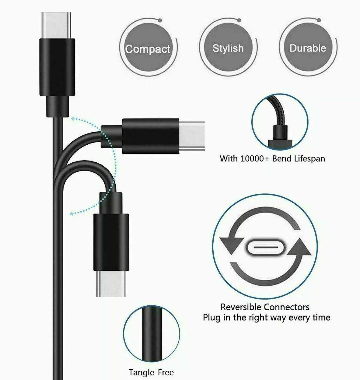 Fast Wall Charger Adapter USB C Charging Cable Cord Compatible with for NOCO Boost X GBX45 GBX55 GBX75 GBX155 Sport Battery Jump Starter Power Supply Cord (5ft Black)