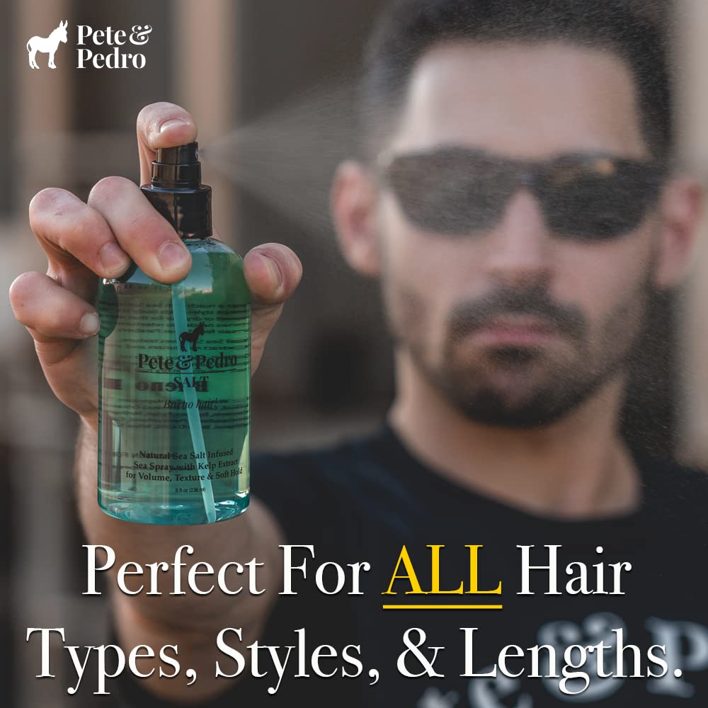 Pete & Pedro SALT - Natural Sea Salt Spray for Hair Men & Women, Adds Instant Volume, Texture, Thickness, & Light Hold | Texturizing & Thickening | As Seen on Shark Tank, 2.0 oz.