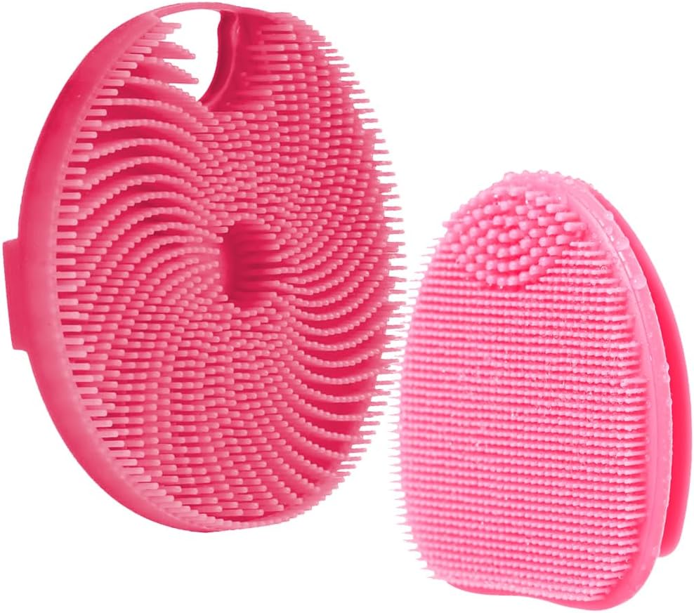 Silicone Face Scrubber - 2 Pack Exfoliating Facial Cleansing Brushes for Blackhead Removal & Pore Cleansing | Gentle Massaging Tool