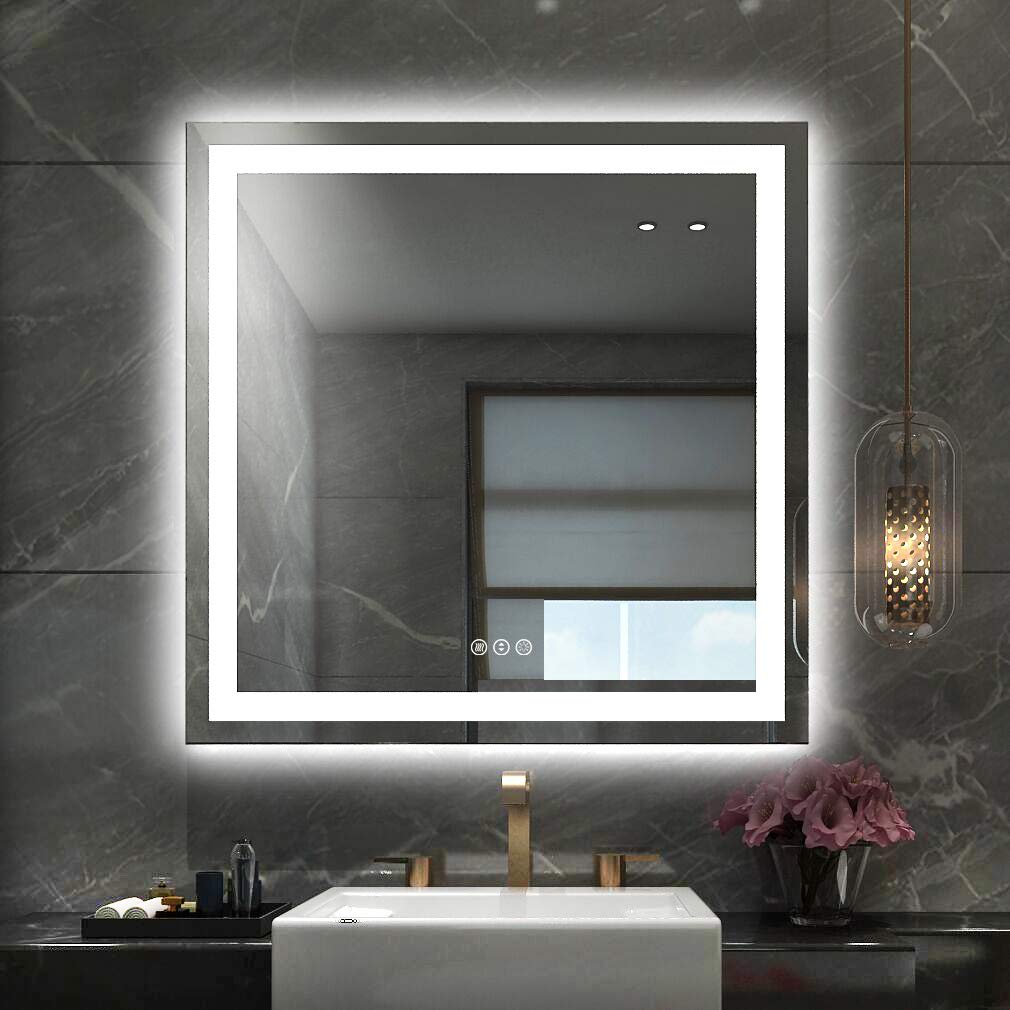 Amorho LED Bathroom Mirror 36"X36" with Front Light and Backlit