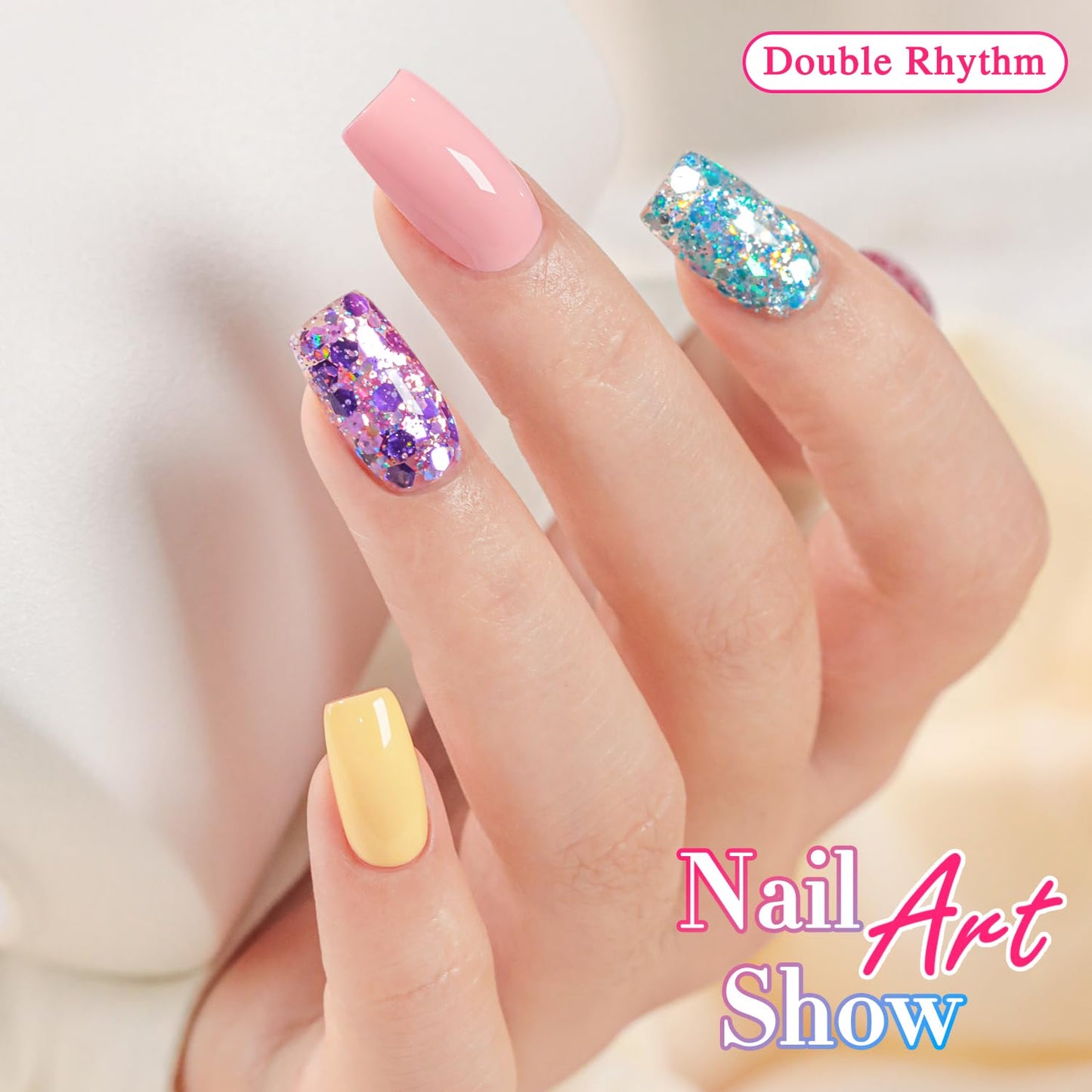 Glitter Gel Nail Polish Set - Cat Eye Magnetic 6 Colors | 15ml Iridescent Shades for DIY Manicure