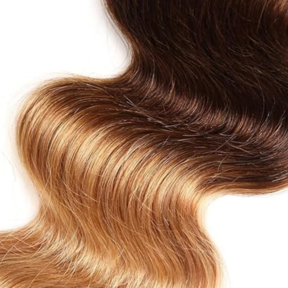Dark Brown Human Hair Bundles Ombre Body Wave Bundle Honey Blonde Bundle Human Hair Unprocessed Virgin Hair 3 Bundles 30 32 34 Inch