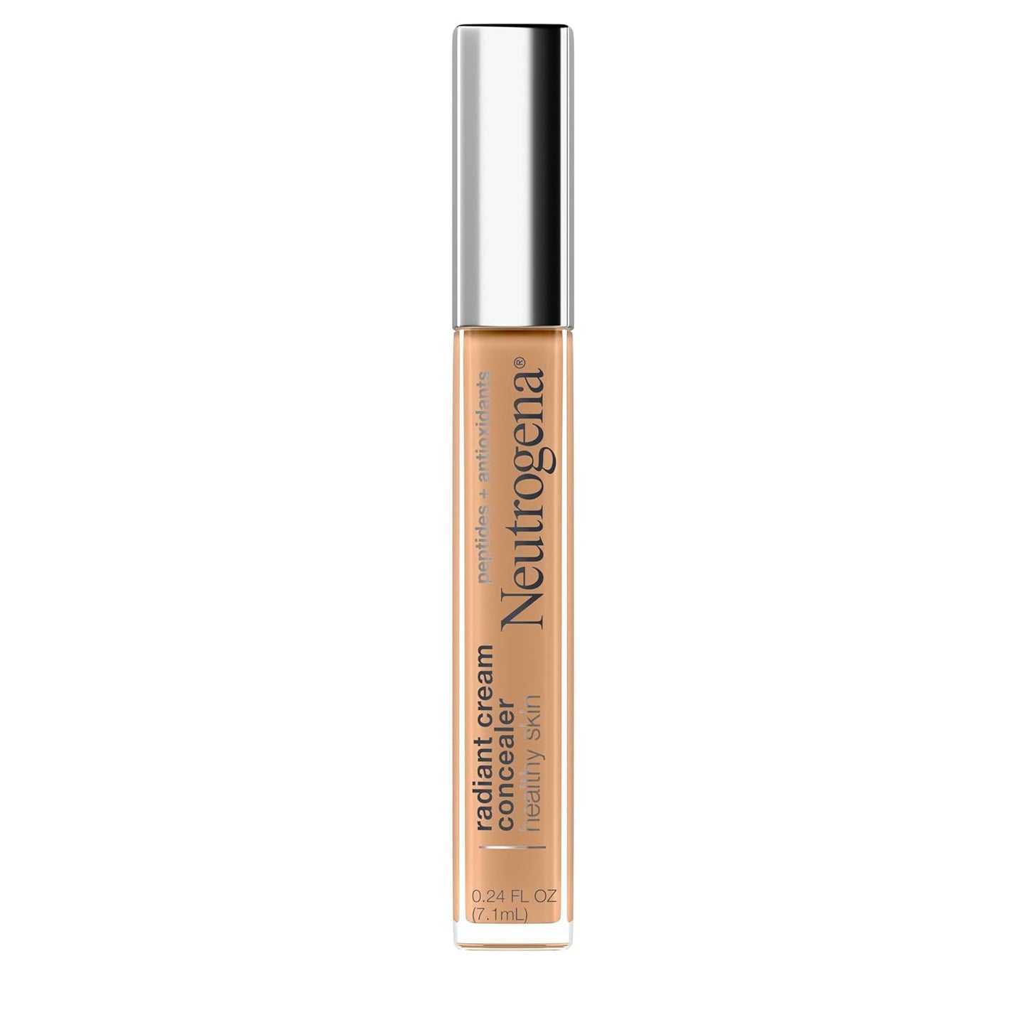 Neutrogena Radiant Brightening Cream Concealer - Lightweight, Non-Comedogenic, Peptides & Vitamin E | Cashew Light/Medium 03, 0.24 oz