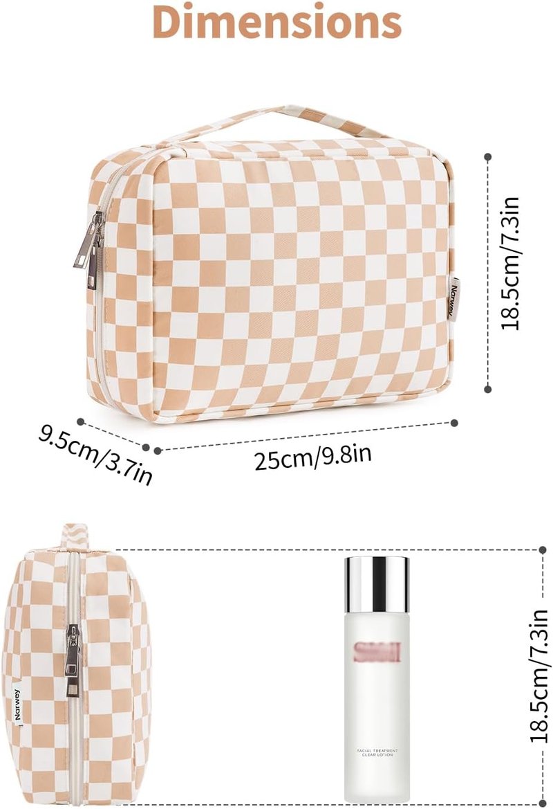 Narwey Small Hanging Travel Toiletry Bag - Makeup Organizer for Women | Compact Design, Multiple Compartments