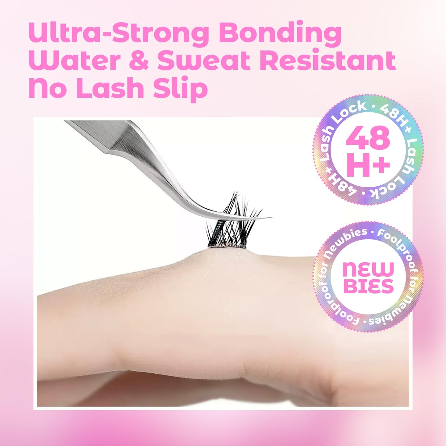 Azenlo 2-Pack Cluster Lash Bond and Seal Glue - Dual-Ended Waterproof Latex-Free Lash Adhesive for Lash Extensions, Strong Hold All-Day Wear & Effortless Application for DIY Lash Clusters