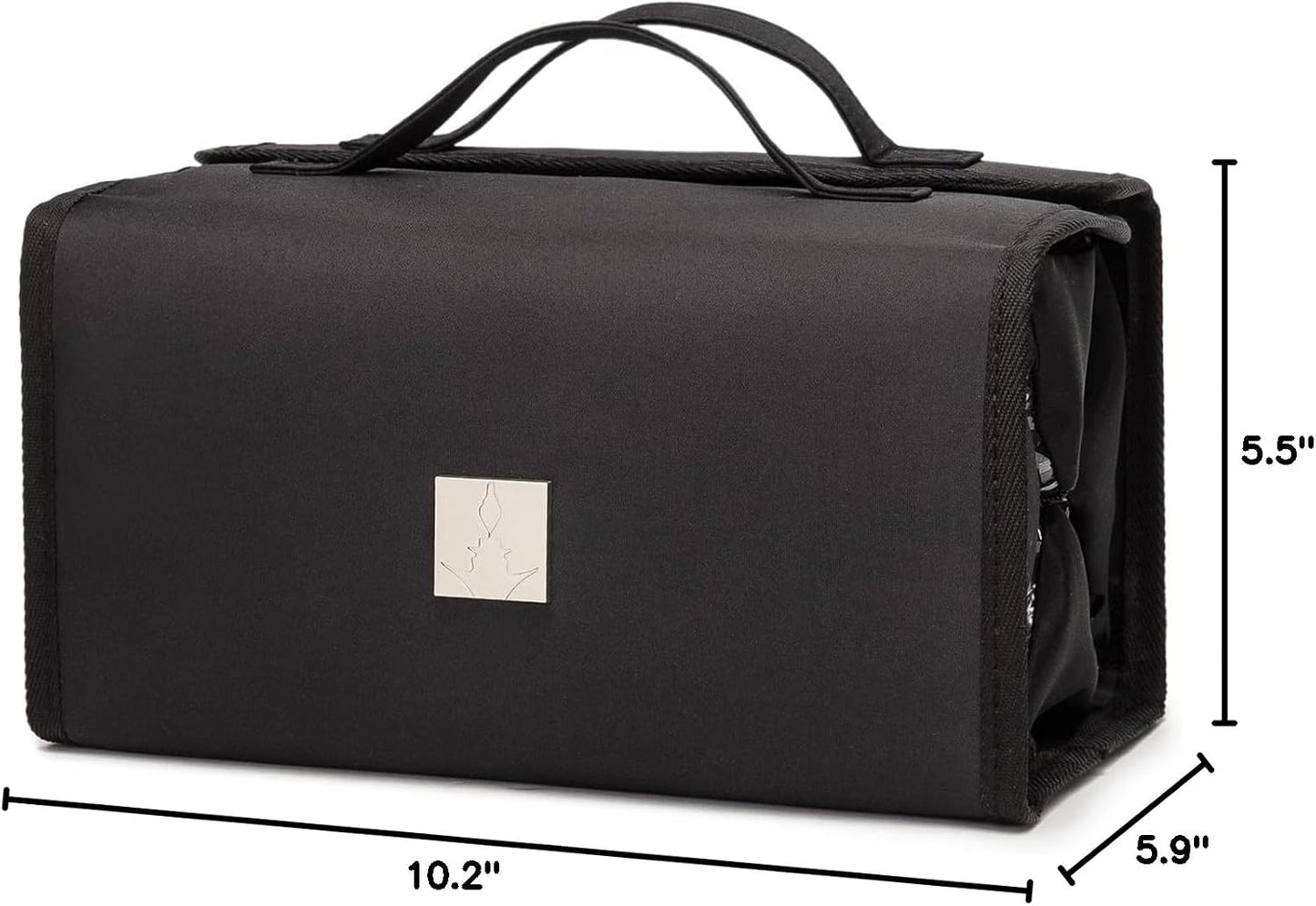 Roll Up Makeup Bag - Travel Toiletry Organizer with 4 Clear TSA Approved Pouches | Hanging Cosmetic Bag for Men & Women