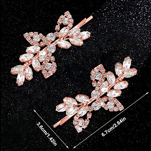 Waydress Leaf Pearl Crystal Hair Clips – Elegant Bridal Hairpins (4 Pack)