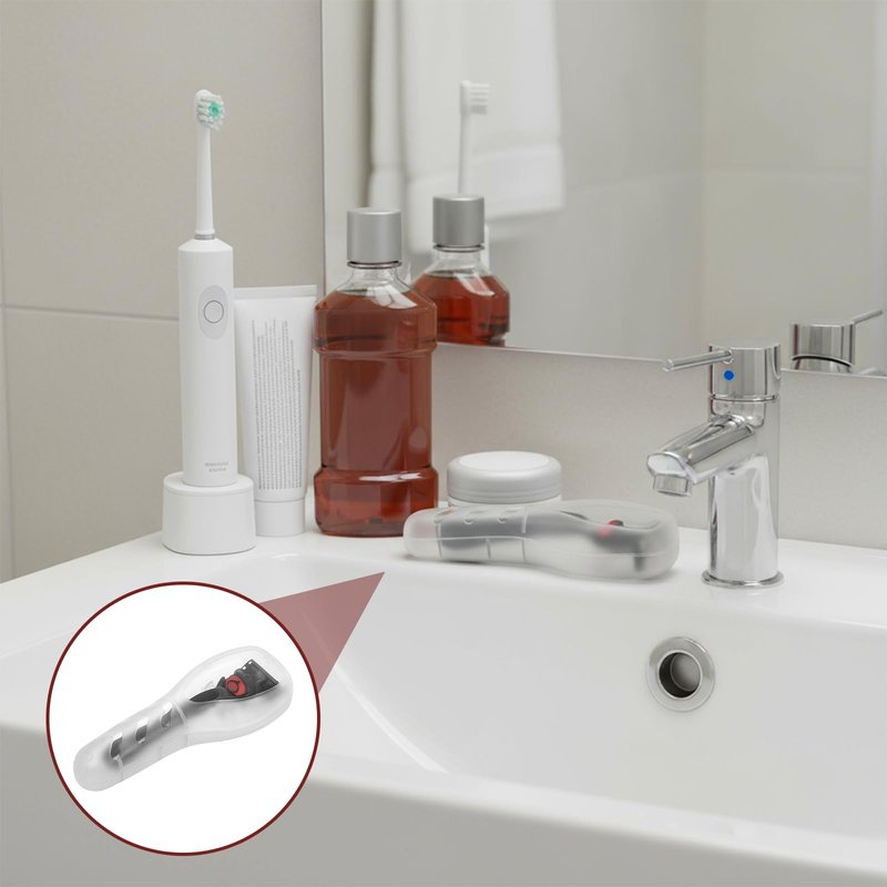 Tweruna 2 PCS Clear Razor Travel Case, Portable Transparent Manual Razor Cover, Universal Shaver Holder, PVC Material, Men's Travel Accessory