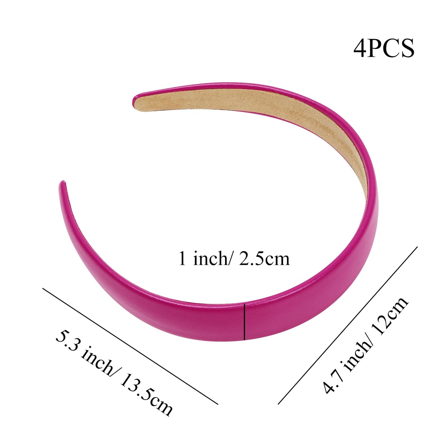 WOVOWOVO 1Inch Leather Headbands for Women, Non Slip Soft PU Hair HeadBands Diademas Para Mujer De Moda Cute Beauty Fashion Hairbands Hair Accessories