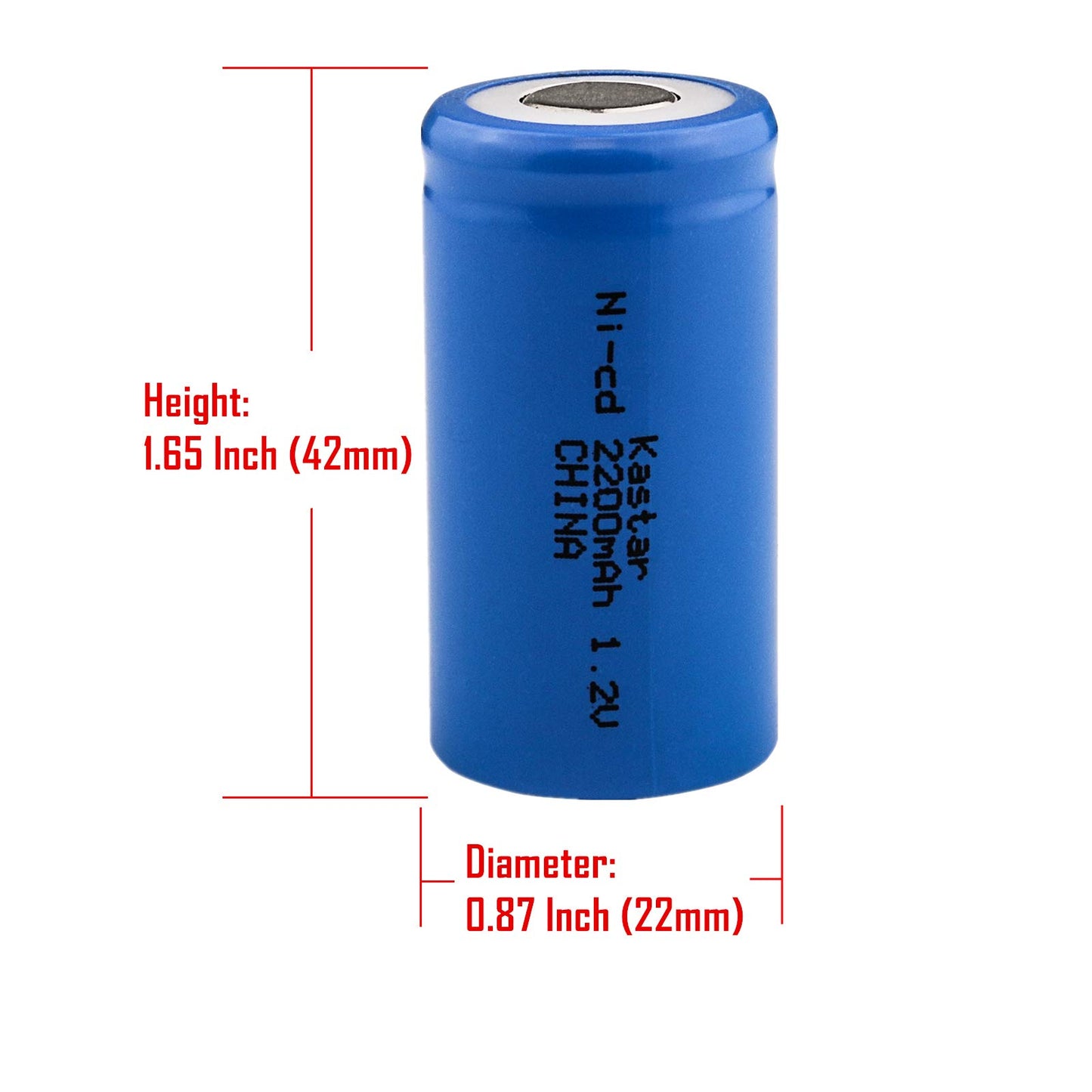 Kastar SC 1.2V 2200mAh Ni-CD SubC Rechargeable Battery Flat Top for Wah 745-800 Electric Razor, Wah 4000 Shaver, Wah 9876 Trimmer, Medical Instrument/Equipment, Controlled Devices, Electric Tools